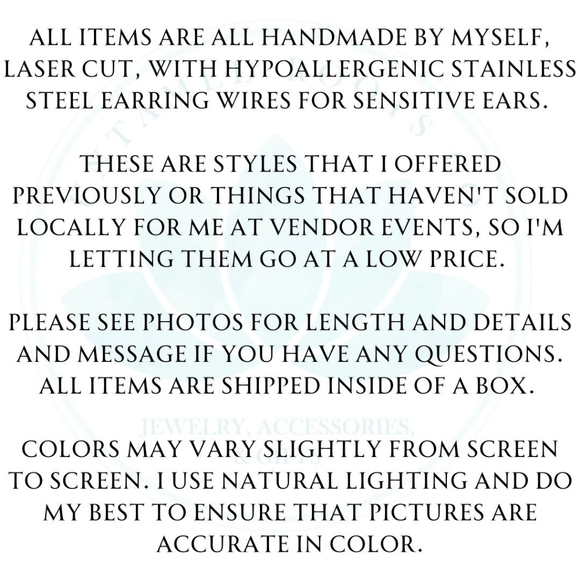 Handmade Earrings #93 acrylic - Picture 4 of 5